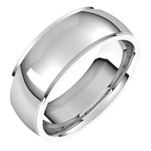 10K White 7 mm Comfort Fit Edge Band Size 8