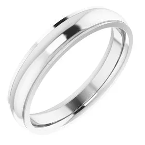 14K White 4 mm Comfort Fit Edge Band Size 8.5