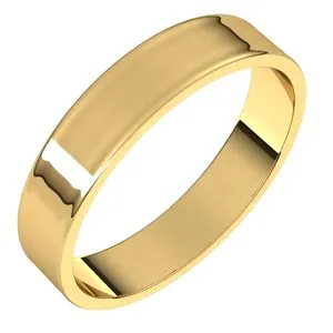18K Yellow 4 mm Flat Ultra-Light Band Size 4