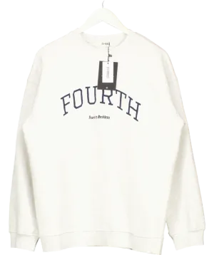4th & Reckless Grey Jen Fourth Slogan Classic Longline Sweatshirt UK S