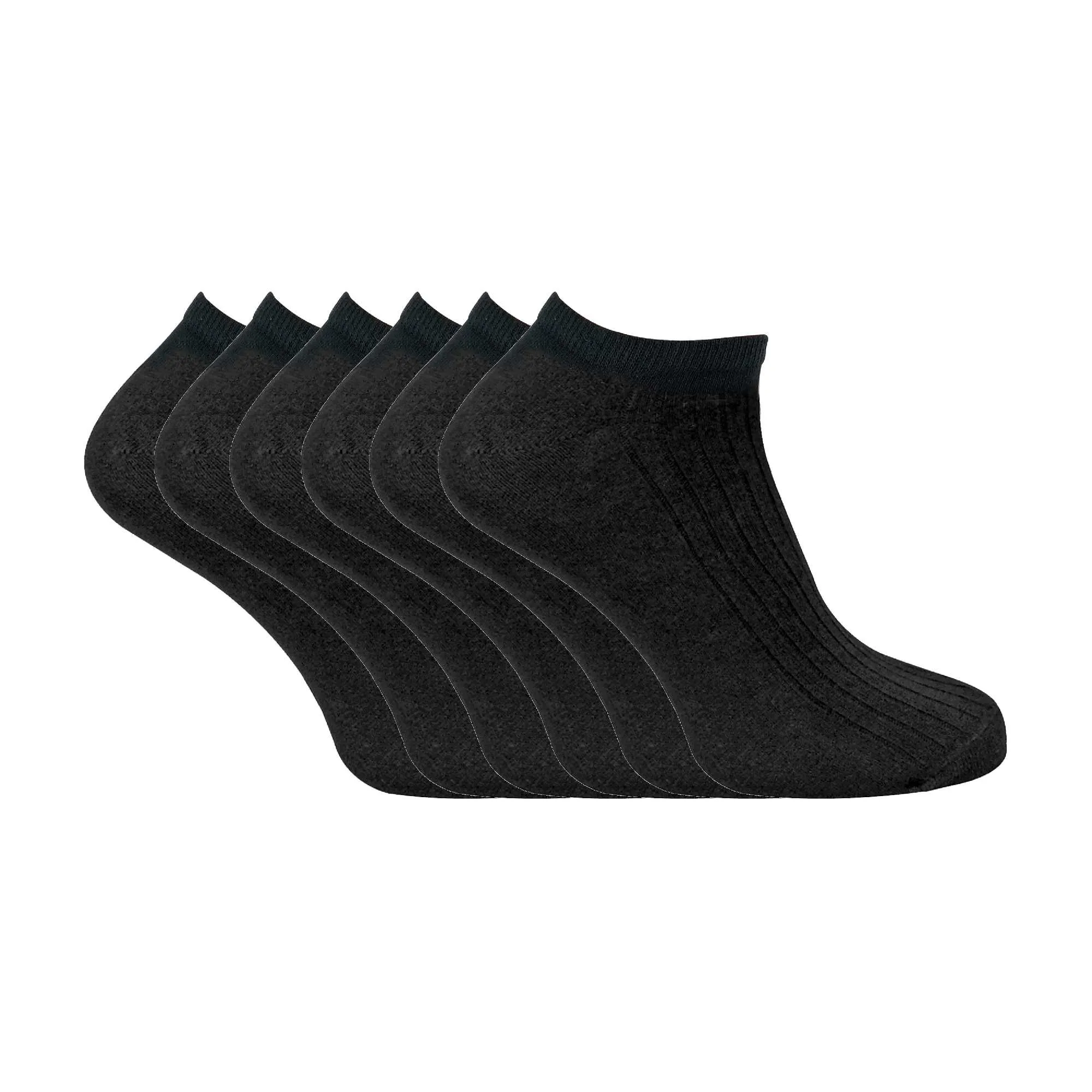 6 Pack Ladies Ankle Low Cut 100% Soft Cotton Socks