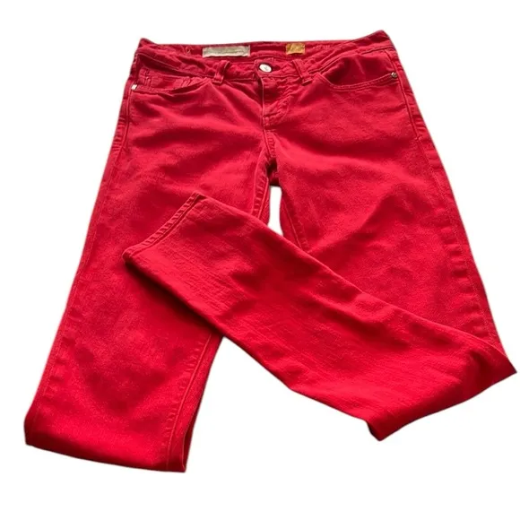 Anthropologie Pilcrow and the Letterpress Women's Red STET Jeans