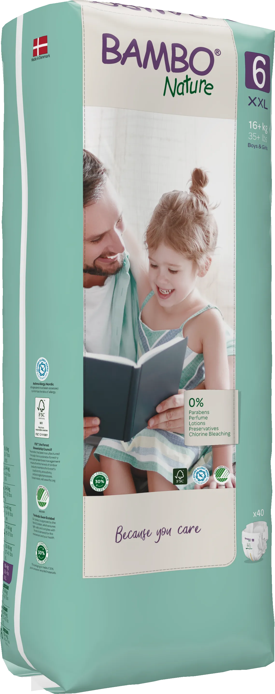 Bambo Nature Eco Nappies - Size 6 Tall Pack (35-66lbs/16-30kg)