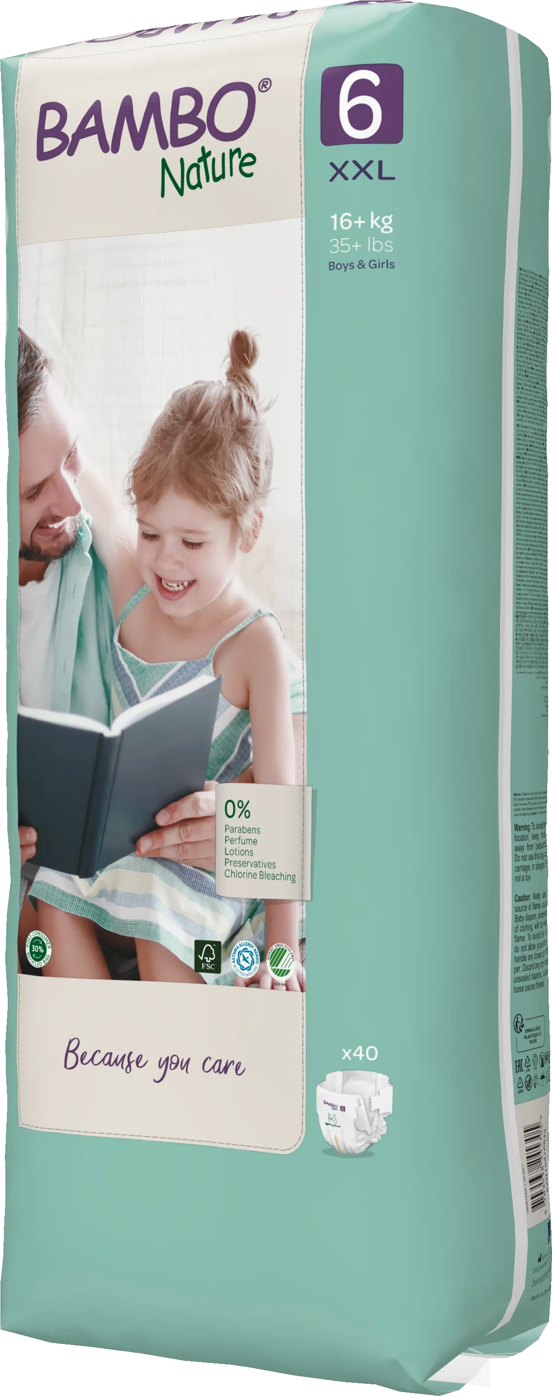 Bambo Nature Eco Nappies - Size 6 Tall Pack (35-66lbs/16-30kg)