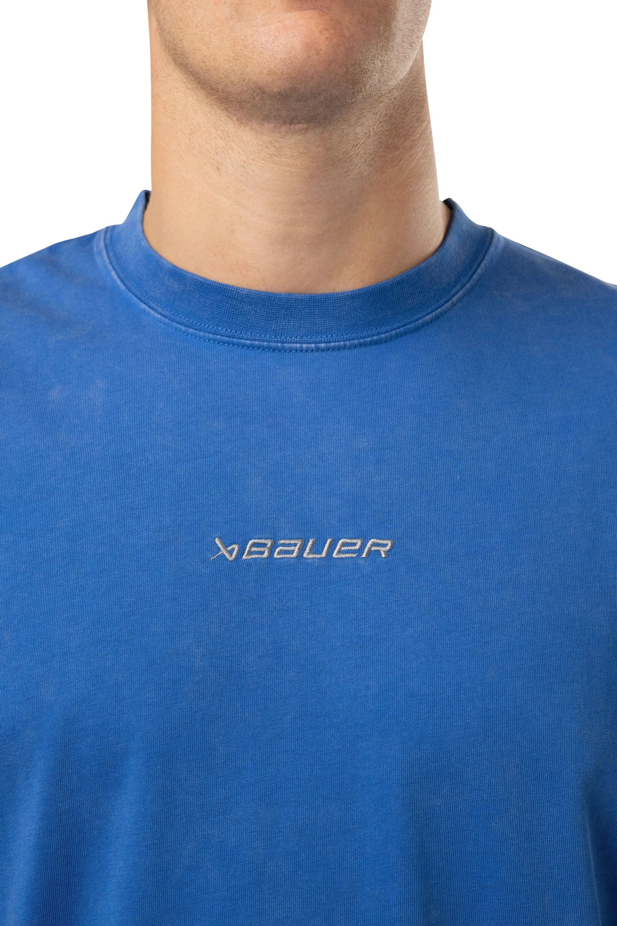 Bauer Acid Wash Longsleeve Shirt Senior - Blue