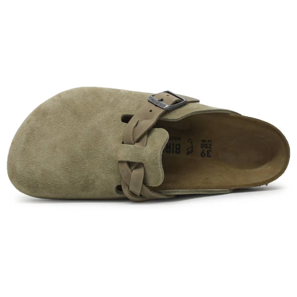 Birkenstock Boston Braided Suede Leather Unisex Clogs Sandals