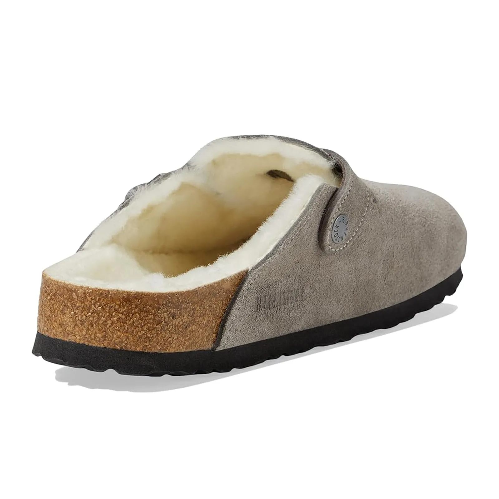 Birkenstock Boston Clog (Women) - Stone Coin Suede/Natural Shearling