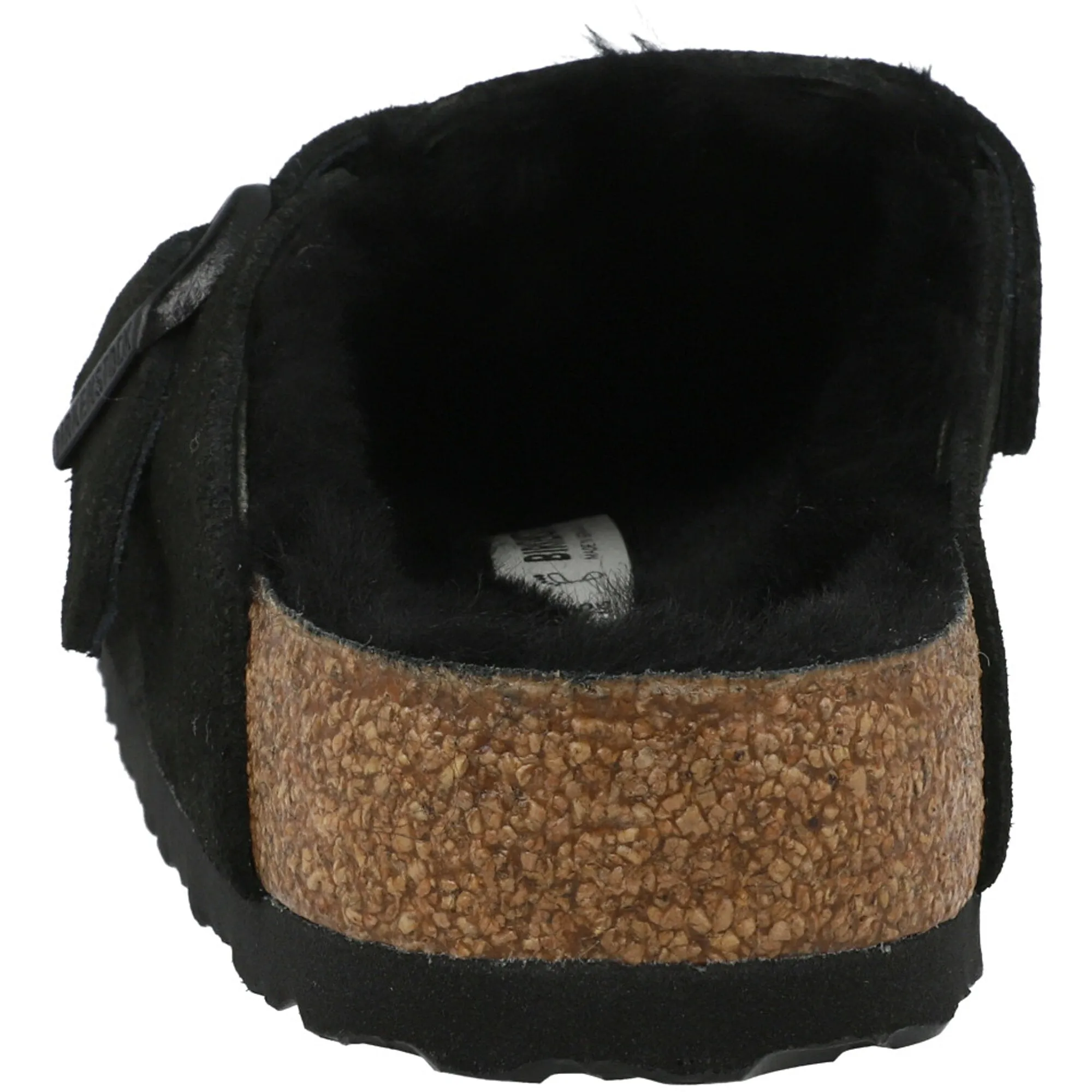 Birkenstock Boston Fur Black Suede Clogs