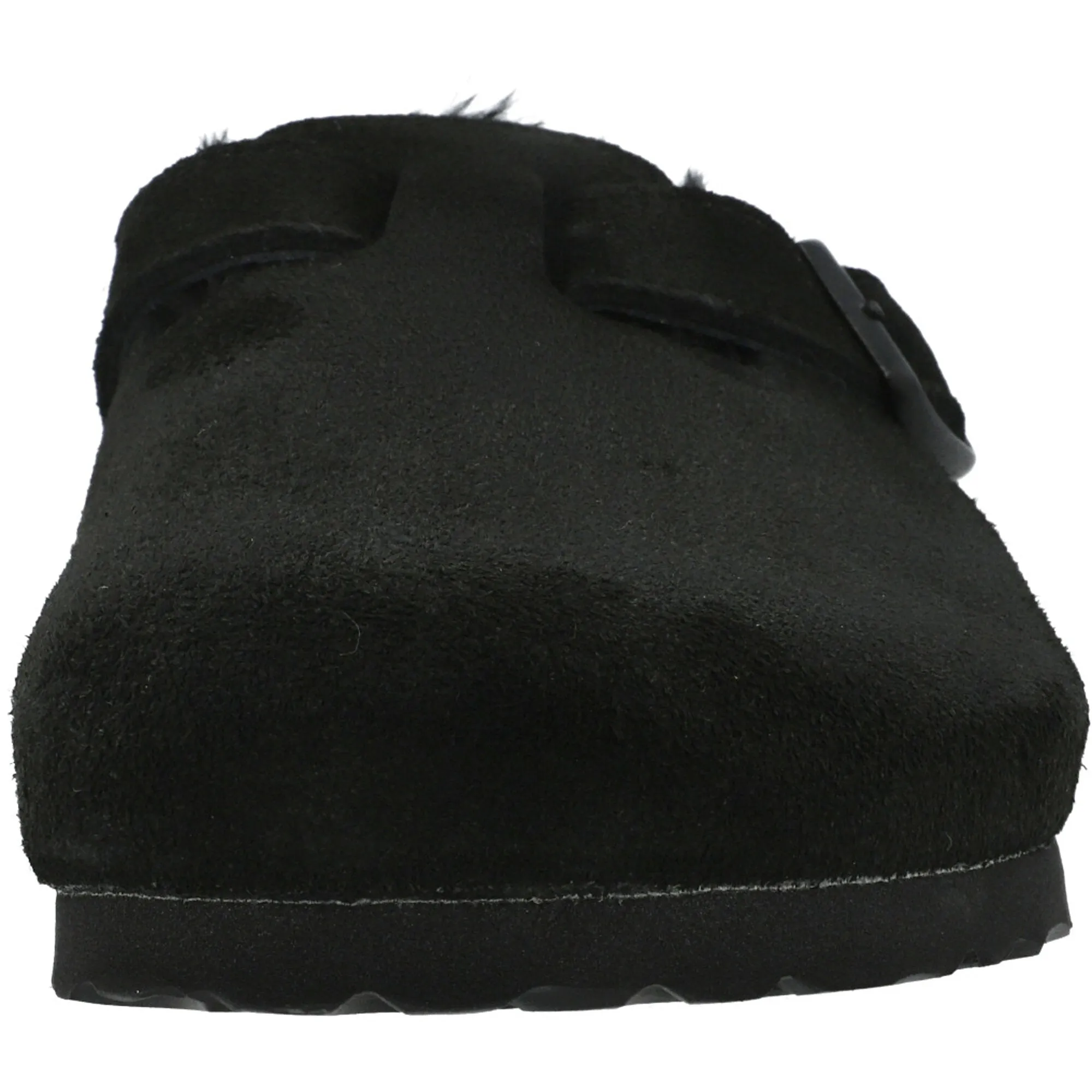 Birkenstock Boston Fur Black Suede Clogs