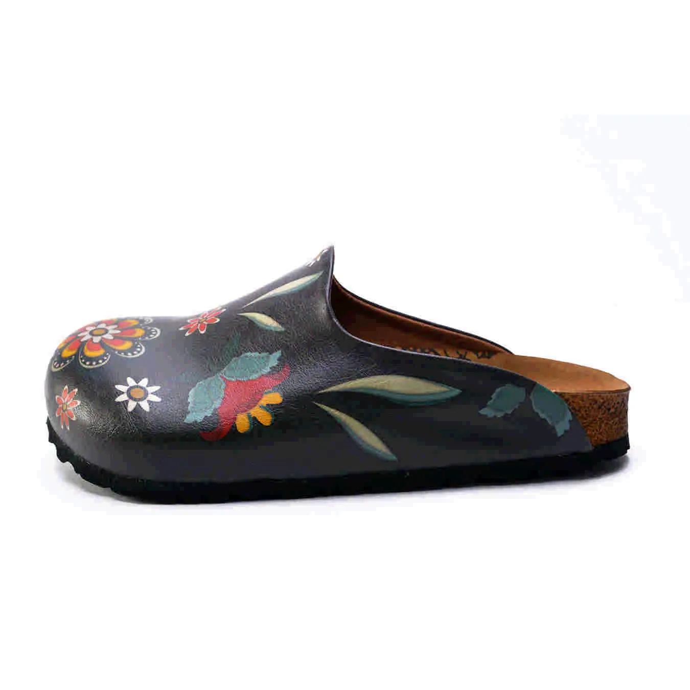 Black Floral Clogs -  CAL1414