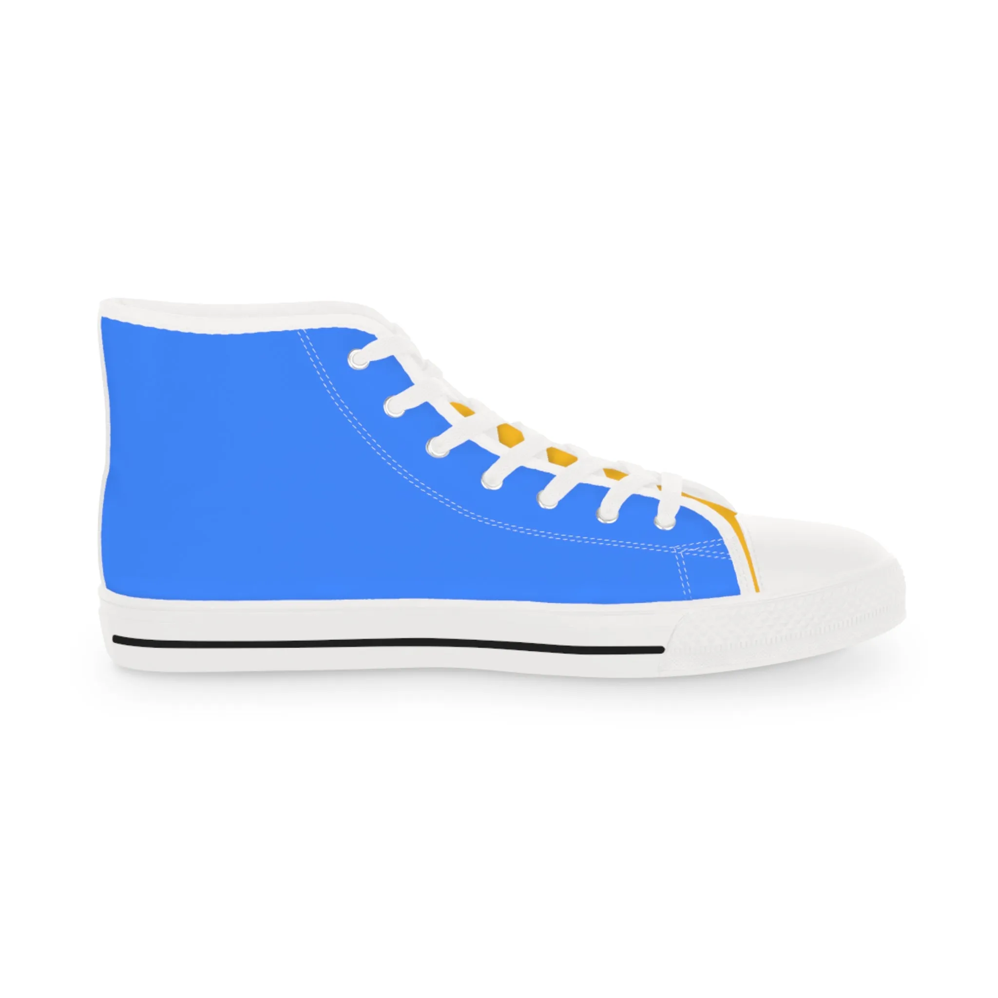 Bold & Gold Men's Two-Tone High Top Sneakers - Stand Out in Style with Classic Blue and Striking Gold! The Perfect Sporty Conbination!