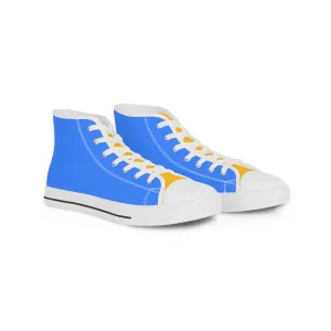 Bold & Gold Men's Two-Tone High Top Sneakers - Stand Out in Style with Classic Blue and Striking Gold! The Perfect Sporty Conbination!