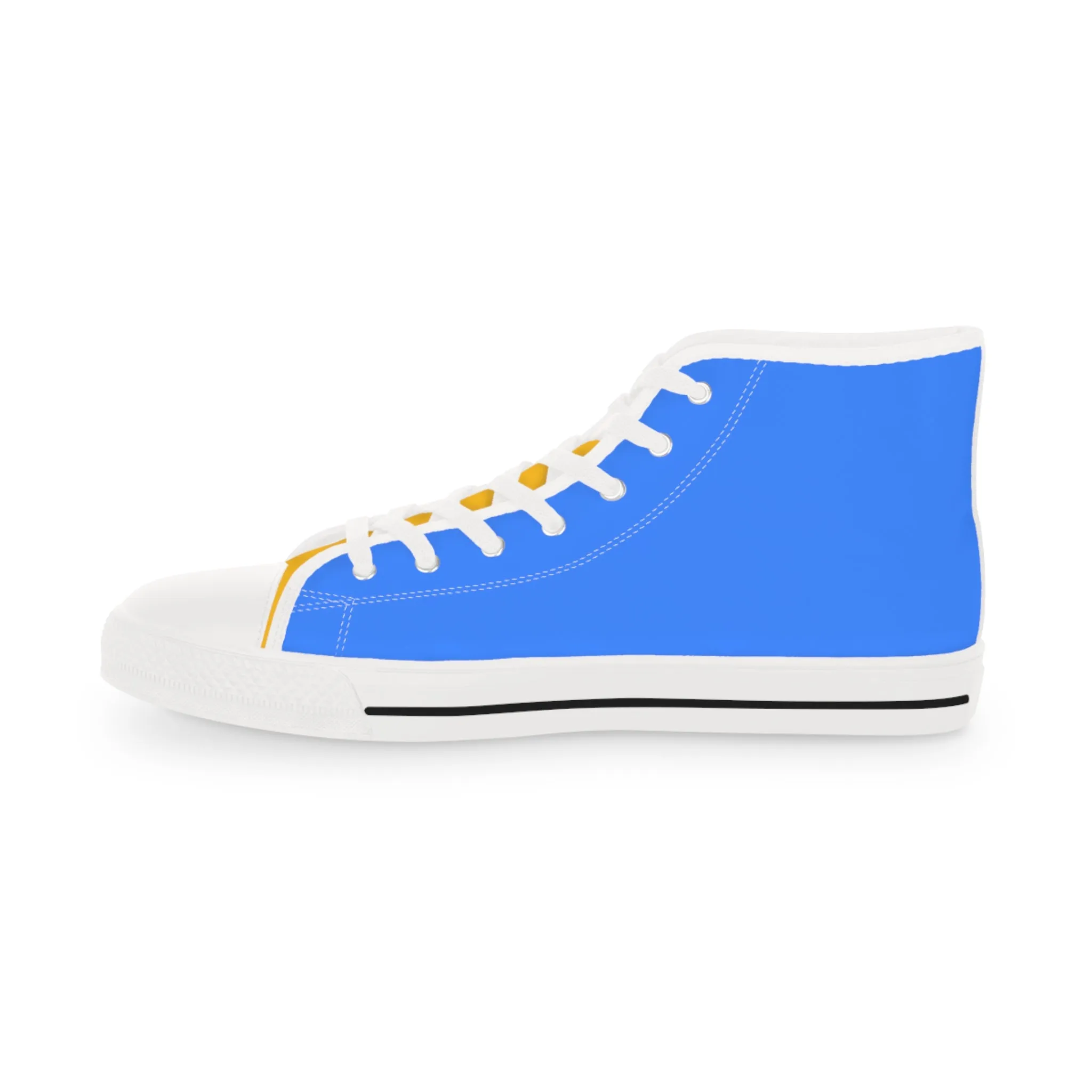 Bold & Gold Men's Two-Tone High Top Sneakers - Stand Out in Style with Classic Blue and Striking Gold! The Perfect Sporty Conbination!