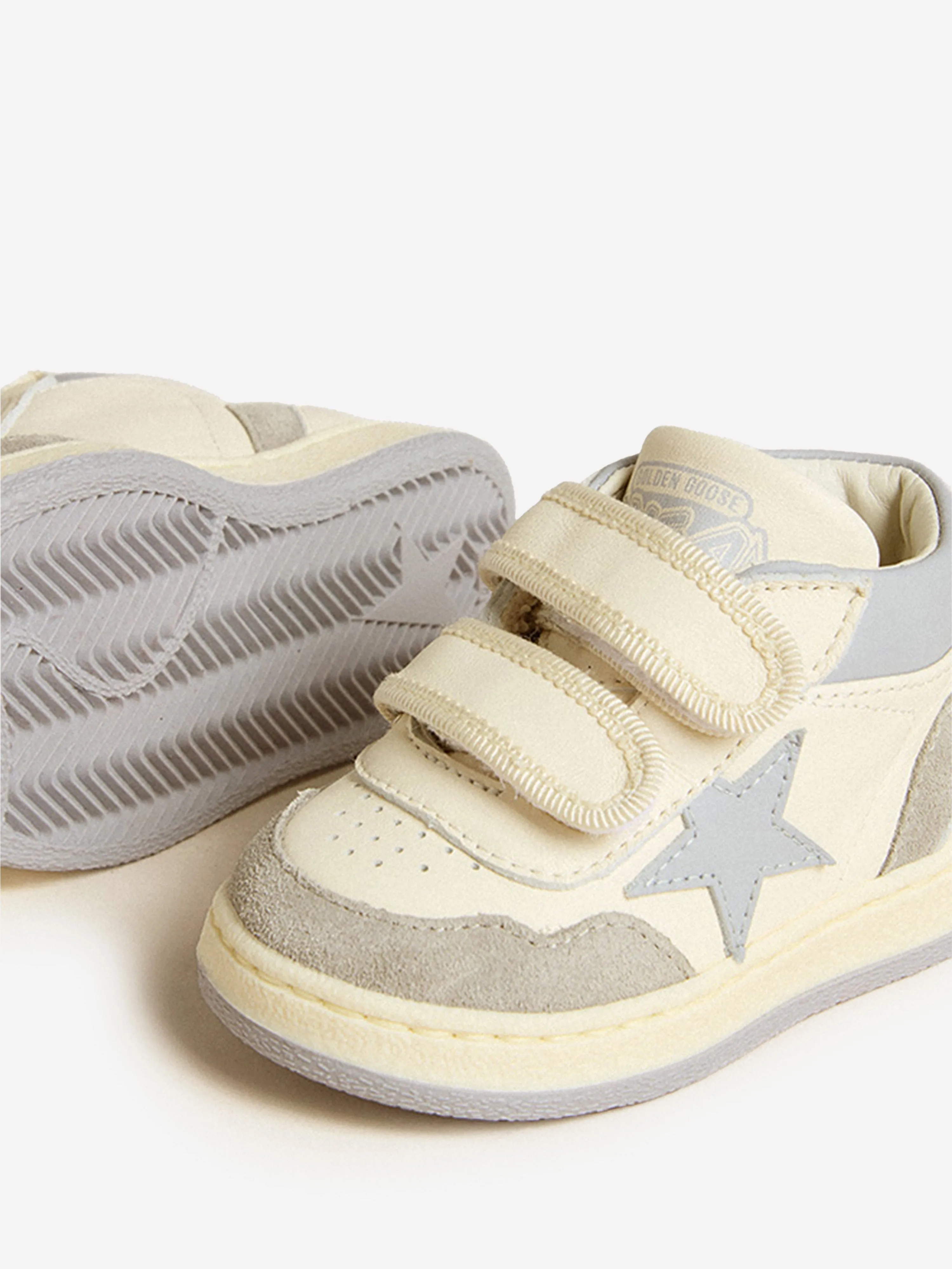 Boys Leather June Basket Trainers in White
