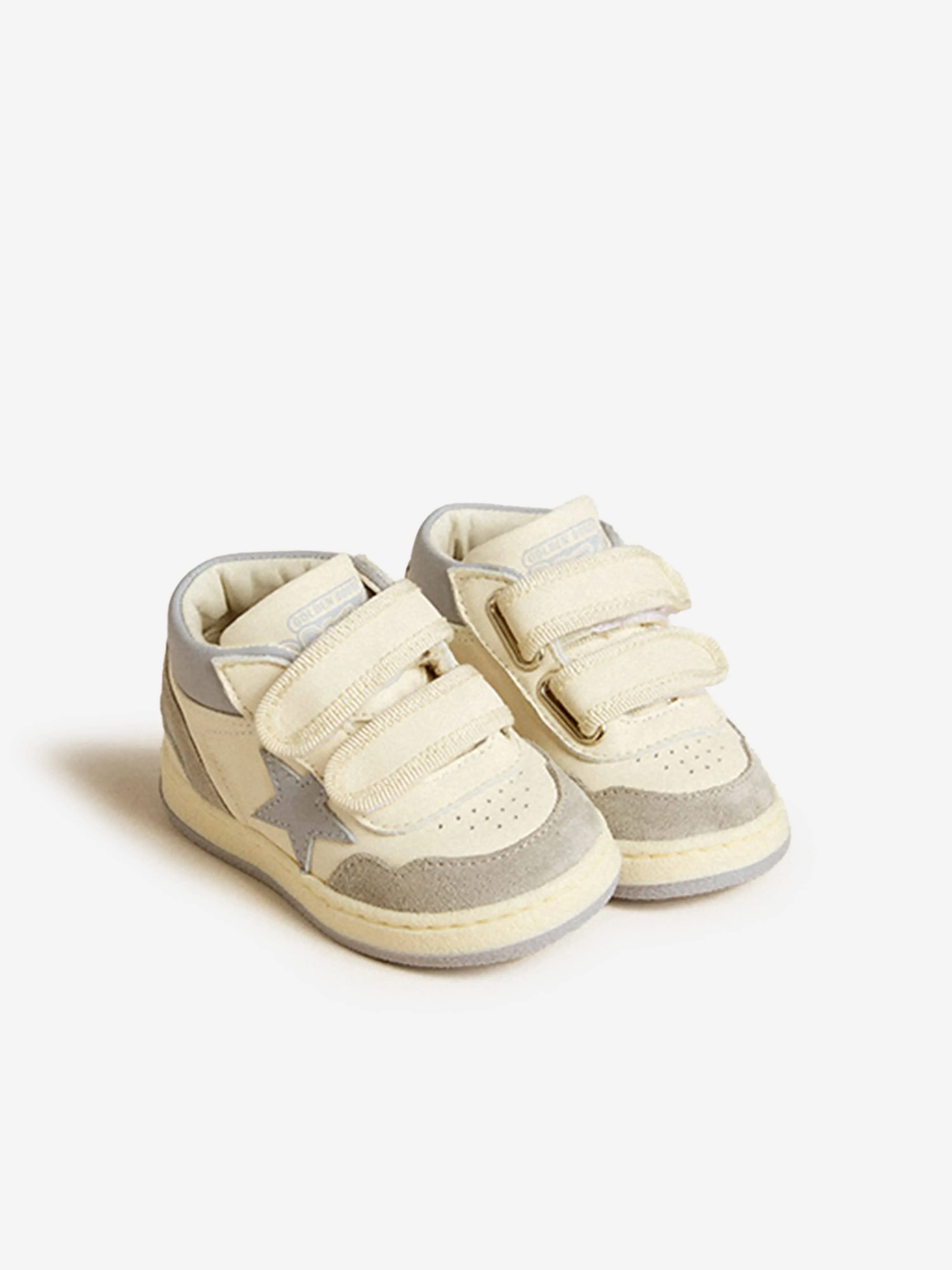 Boys Leather June Basket Trainers in White