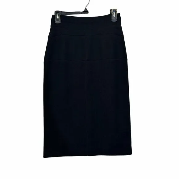✨Calvin Klein  Size 4/ S Women Designer Formal Black Wool Pencil Skirt✨