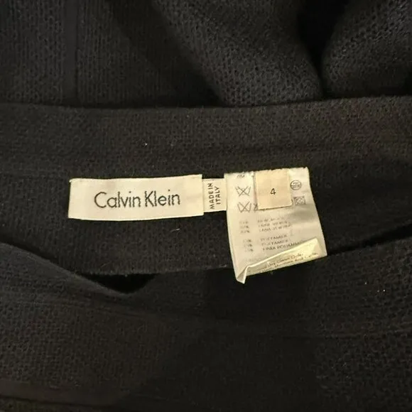 ✨Calvin Klein  Size 4/ S Women Designer Formal Black Wool Pencil Skirt✨