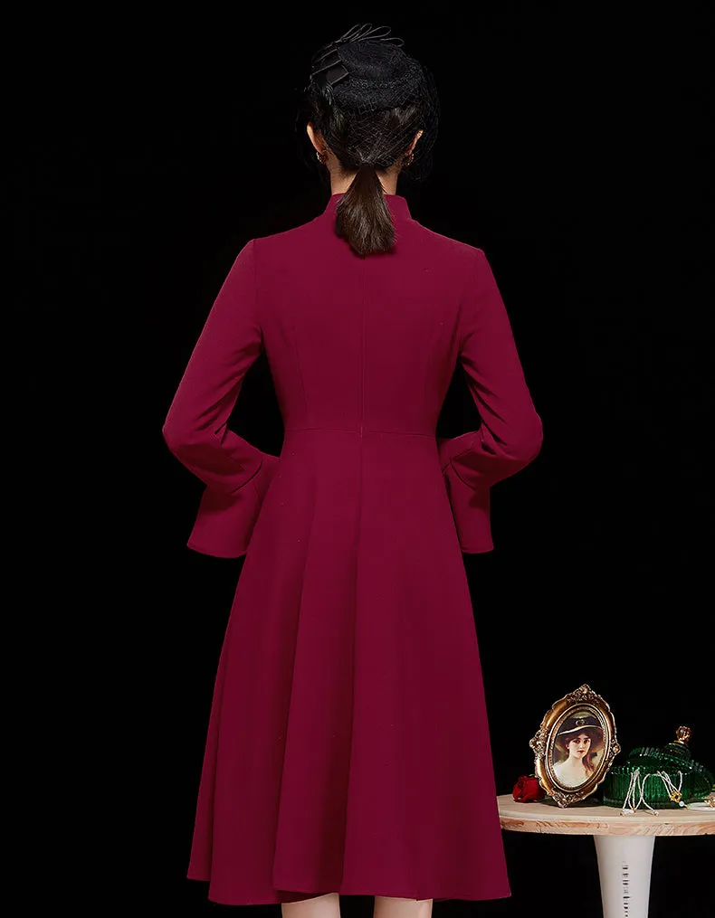 Claret Literature Qipao Cheongsam