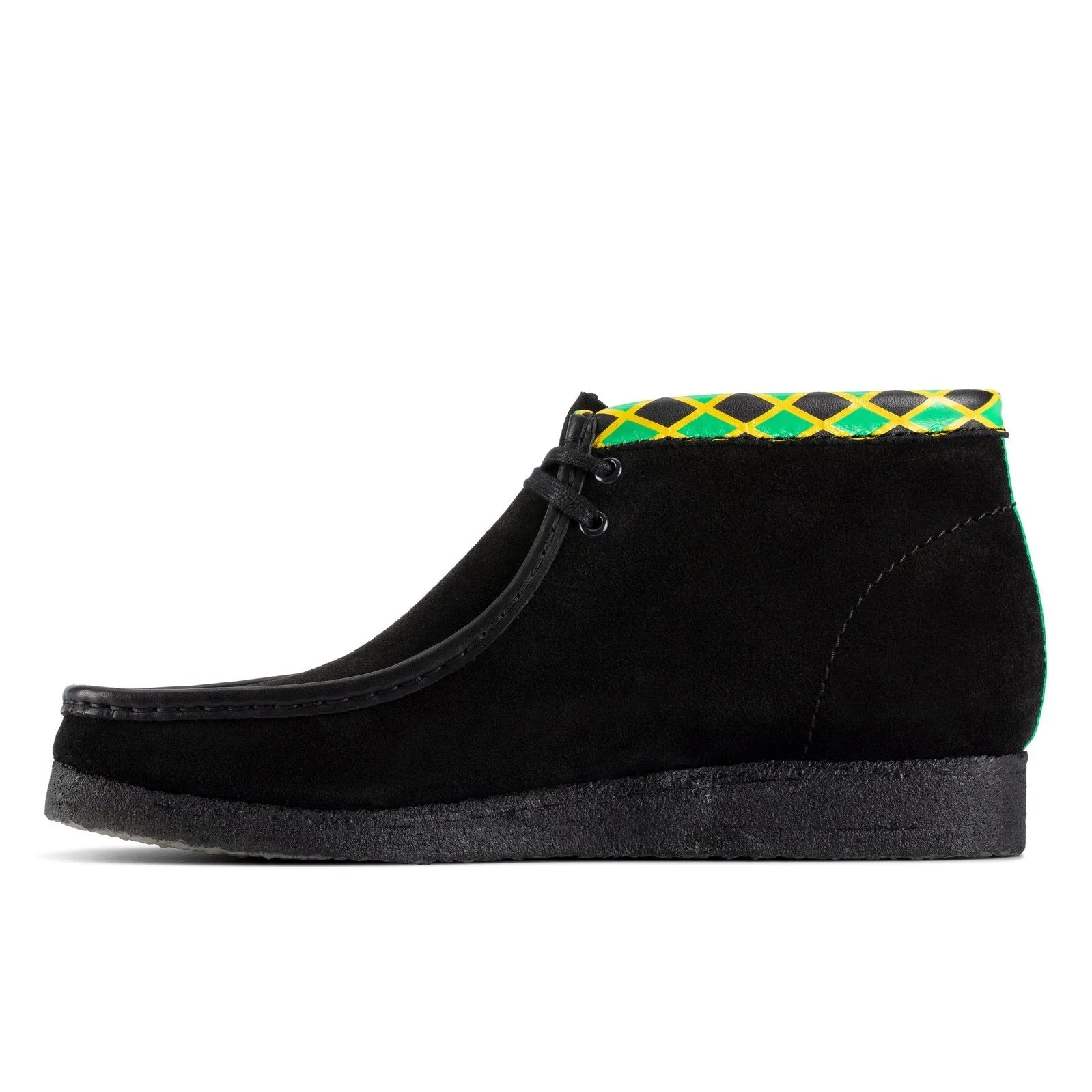 Clarks Mens Wallabee Jamaica Bee Boots Black/Multi
