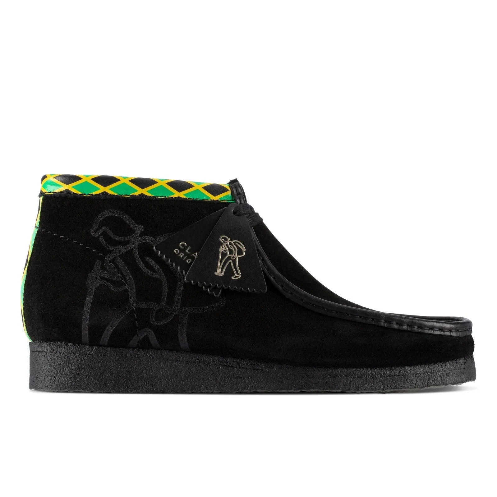 Clarks Mens Wallabee Jamaica Bee Boots Black/Multi