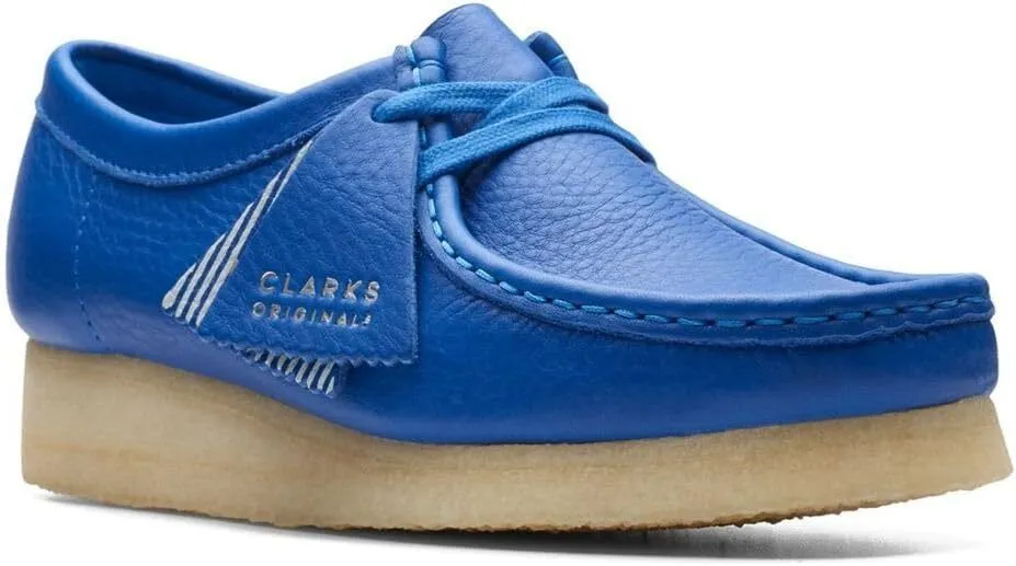 Clarks Women Wallabee Bright Blue Leather 26174009