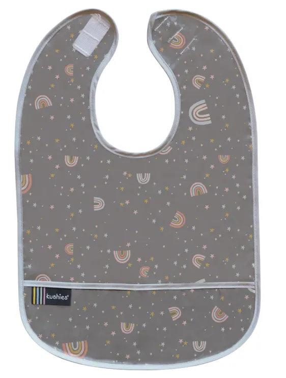 Clean Bib - Charcoal Rainbow
