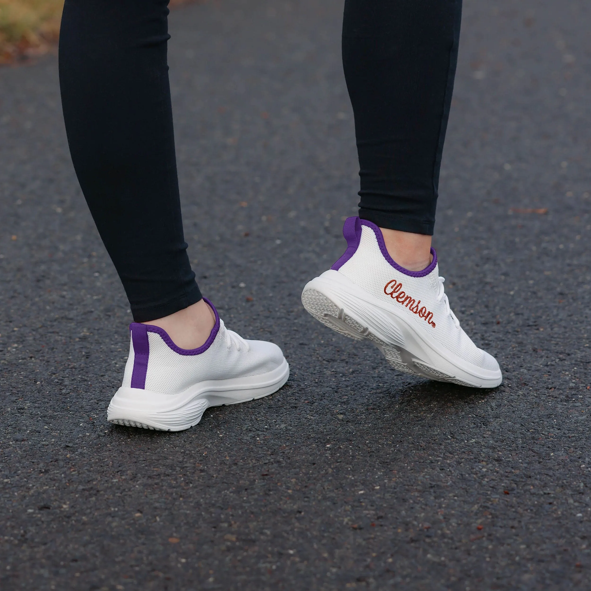 Clemson Tigers Womens Midsole White Sneaker