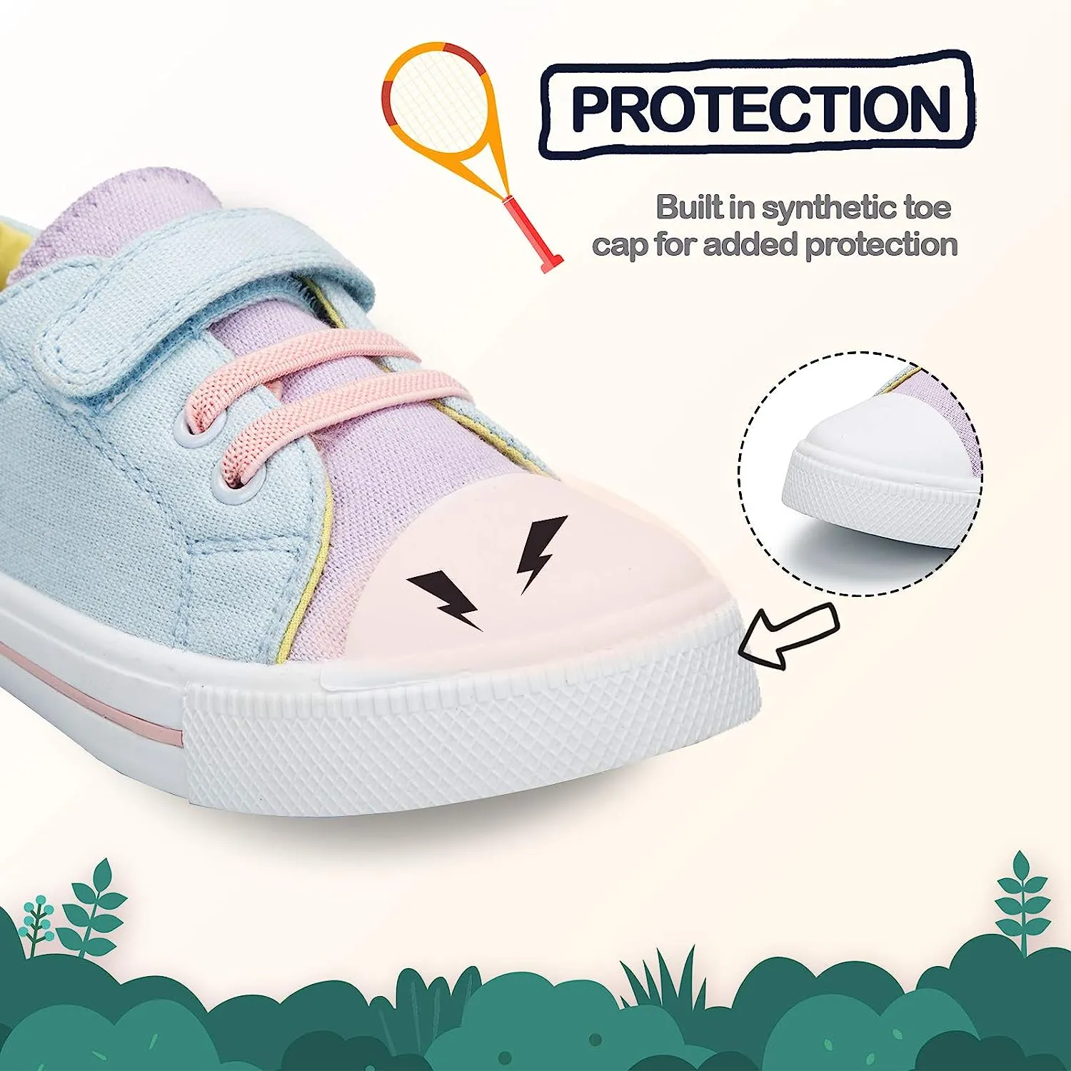 Colorful Velcro Slip-resistant Canvas Kids Sneakers