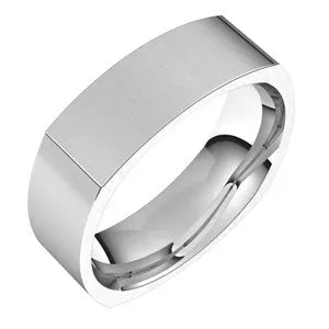 Continuum Sterling Silver 6 mm Square Comfort Fit Band Size 13
