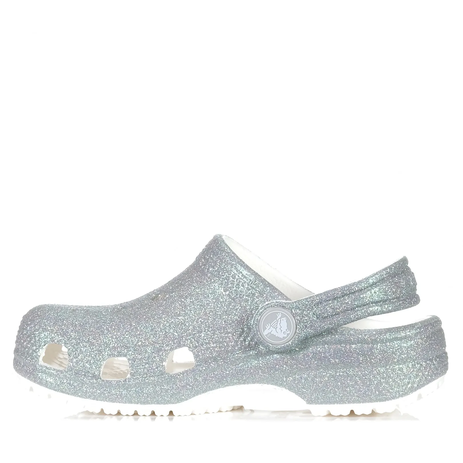 Crocs Kids Classic Clog Iridescent Glitter White