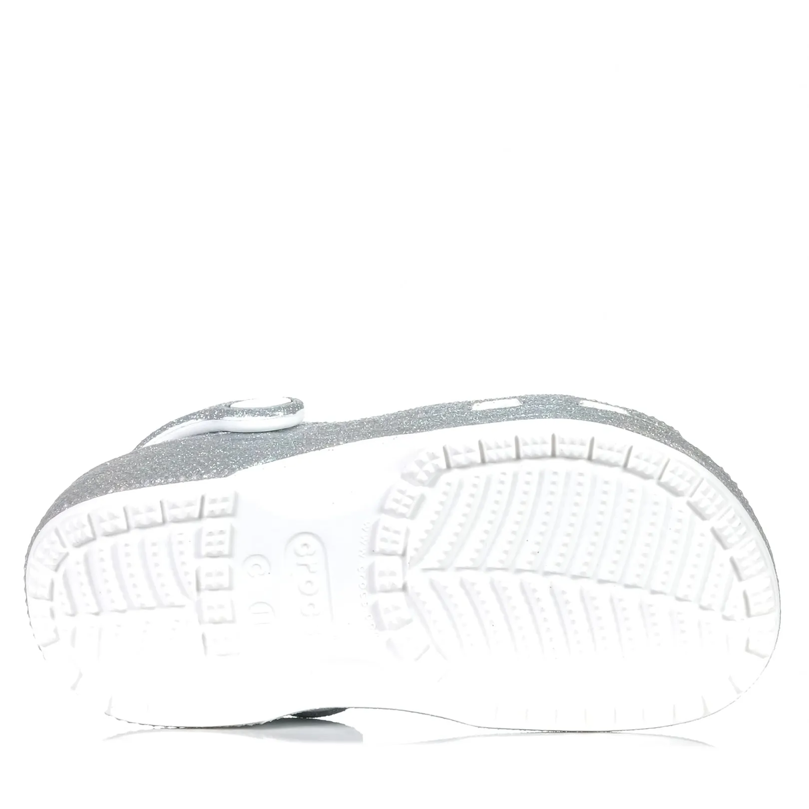 Crocs Kids Classic Clog Iridescent Glitter White