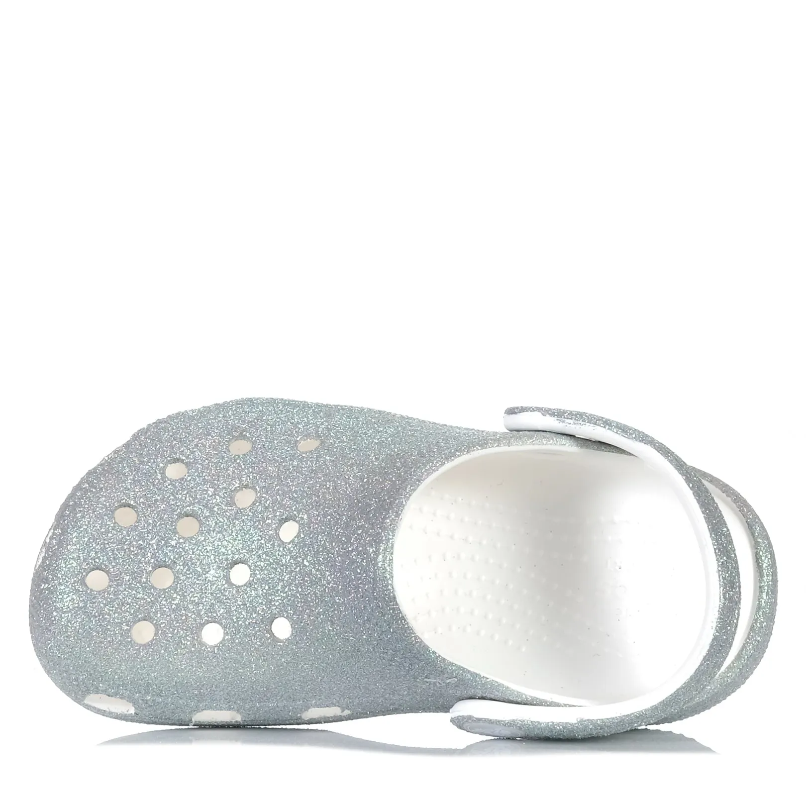 Crocs Kids Classic Clog Iridescent Glitter White
