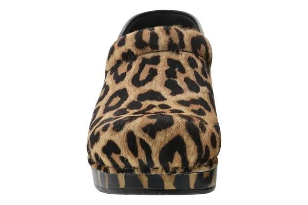 DANSKO PROFESSIONAL CLOG LEOPARD PRINT HAIR CALF CLOGS