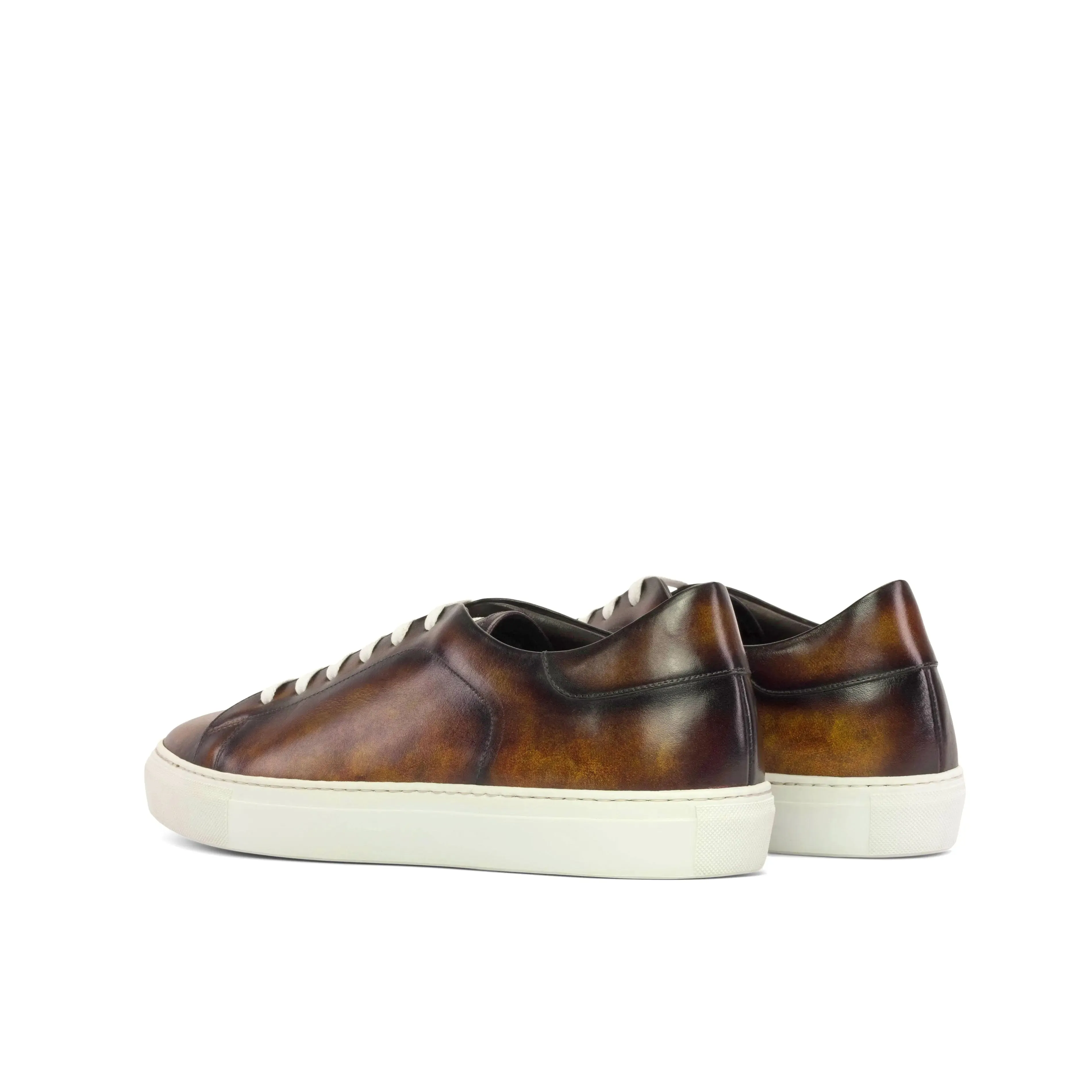 DapperFam Rivale in Fire Men's Hand-Painted Patina Trainer