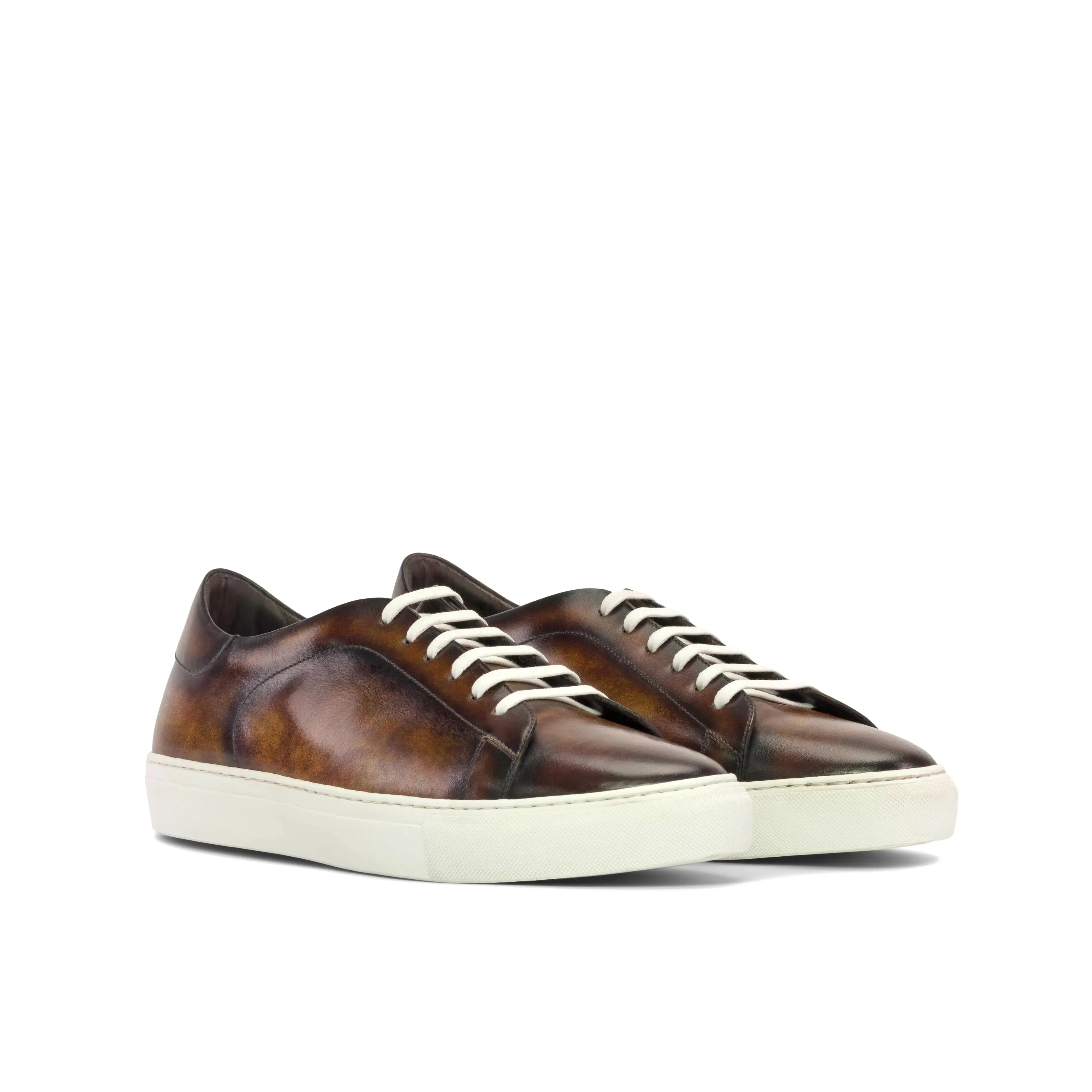 DapperFam Rivale in Fire Men's Hand-Painted Patina Trainer