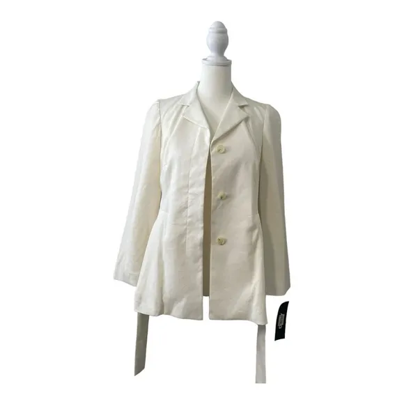 DKNY Linen White Blazer Jacket Size 0 NWT