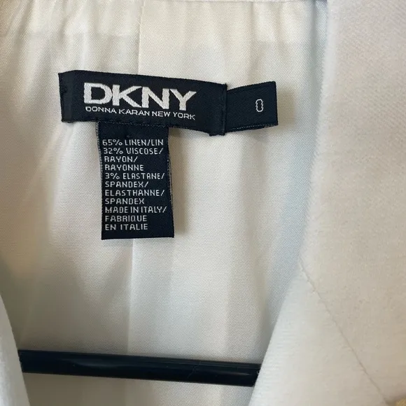 DKNY Linen White Blazer Jacket Size 0 NWT