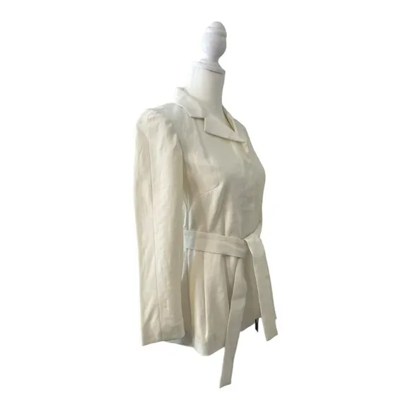 DKNY Linen White Blazer Jacket Size 0 NWT