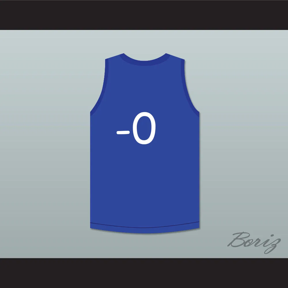 Ernest P. Worrell 0 Clean Sweep Makeshift Blue Basketball Jersey Slam Dunk Ernest