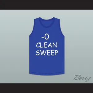 Ernest P. Worrell 0 Clean Sweep Makeshift Blue Basketball Jersey Slam Dunk Ernest