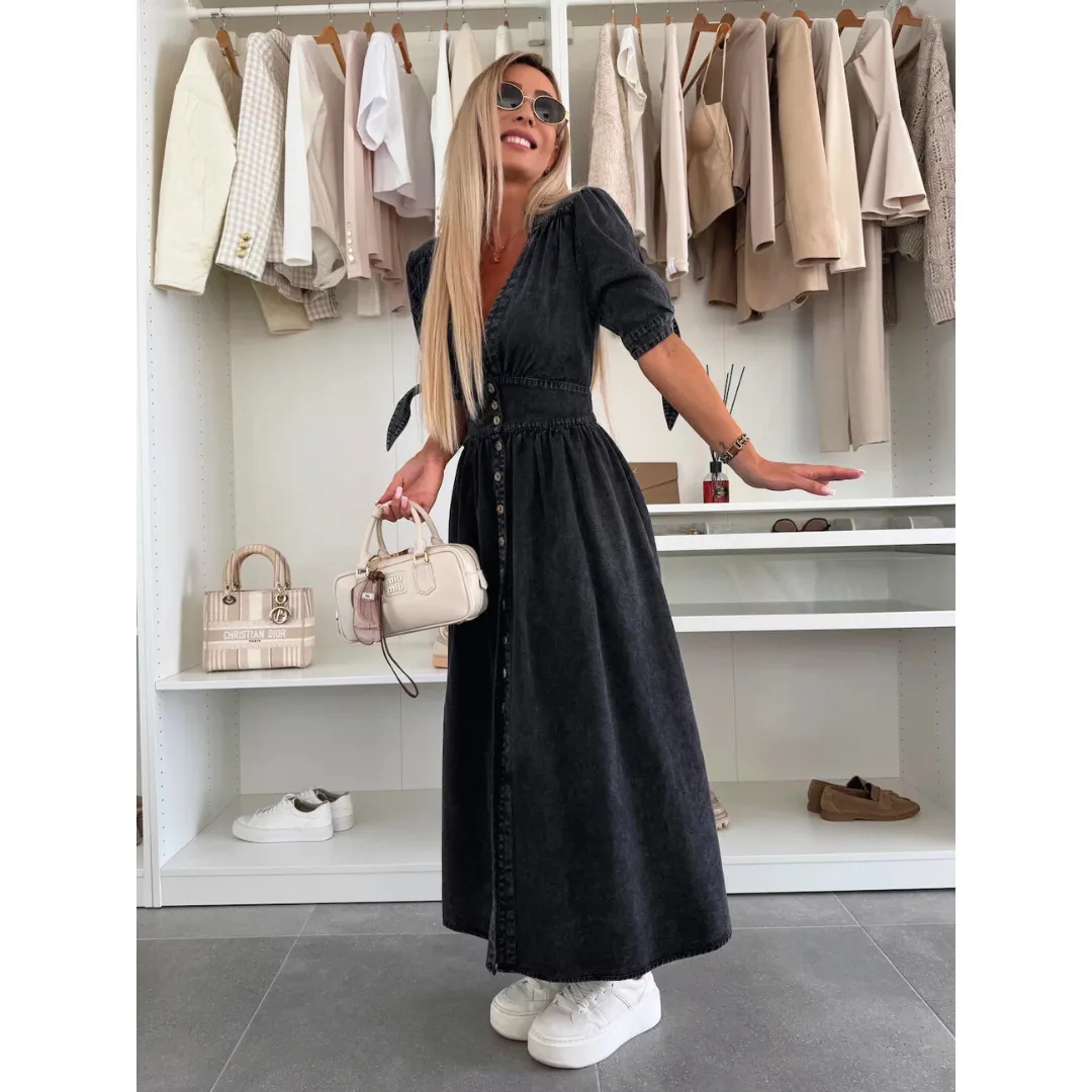 Felicity | V-neck Denim Dress