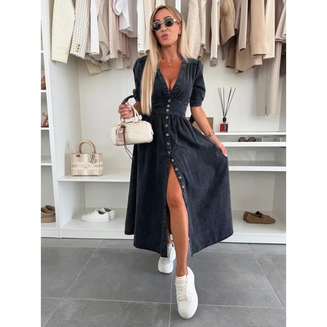 Felicity | V-neck Denim Dress