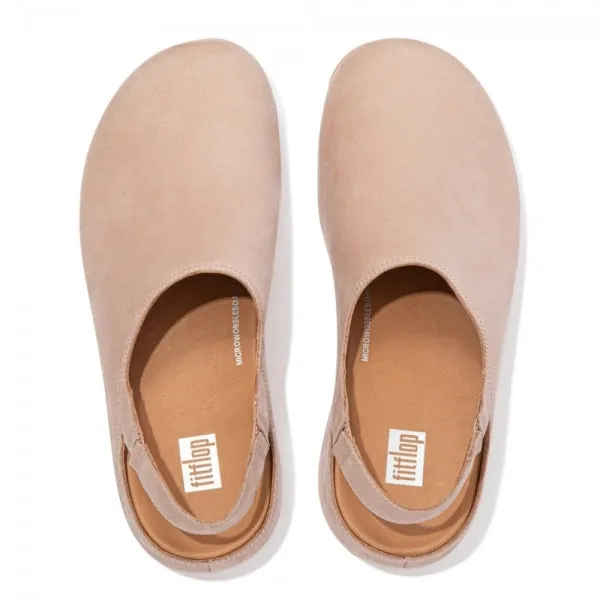 FitFlop SHUV Womens Nubuck Back-Strap Clogs Beige