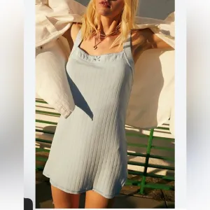 Free People Intimately End Game Pointelle Nightie in Blue SZ XS Retail $60 NWOT