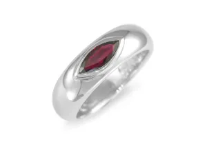 Garnet Ring, Sterling Silver