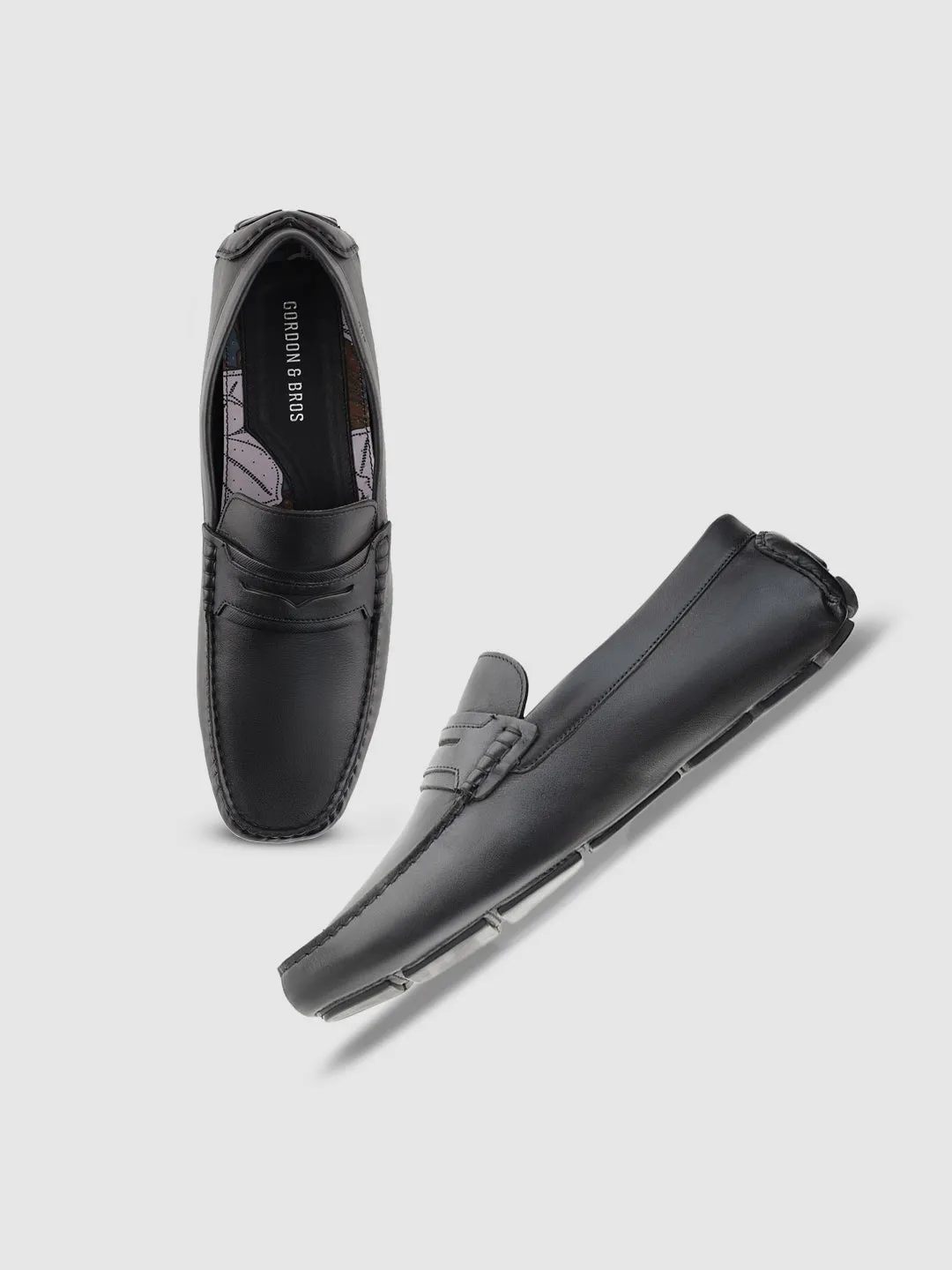 Gordon And Bros Black Men Moccasin