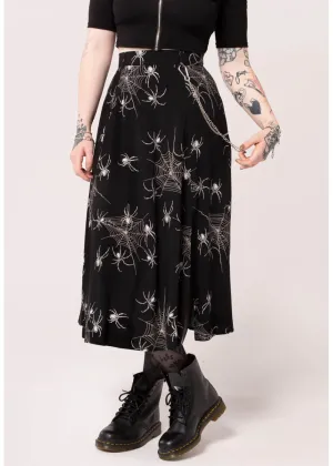 Hell Bunny Grungy Spider 80's Skirt Black