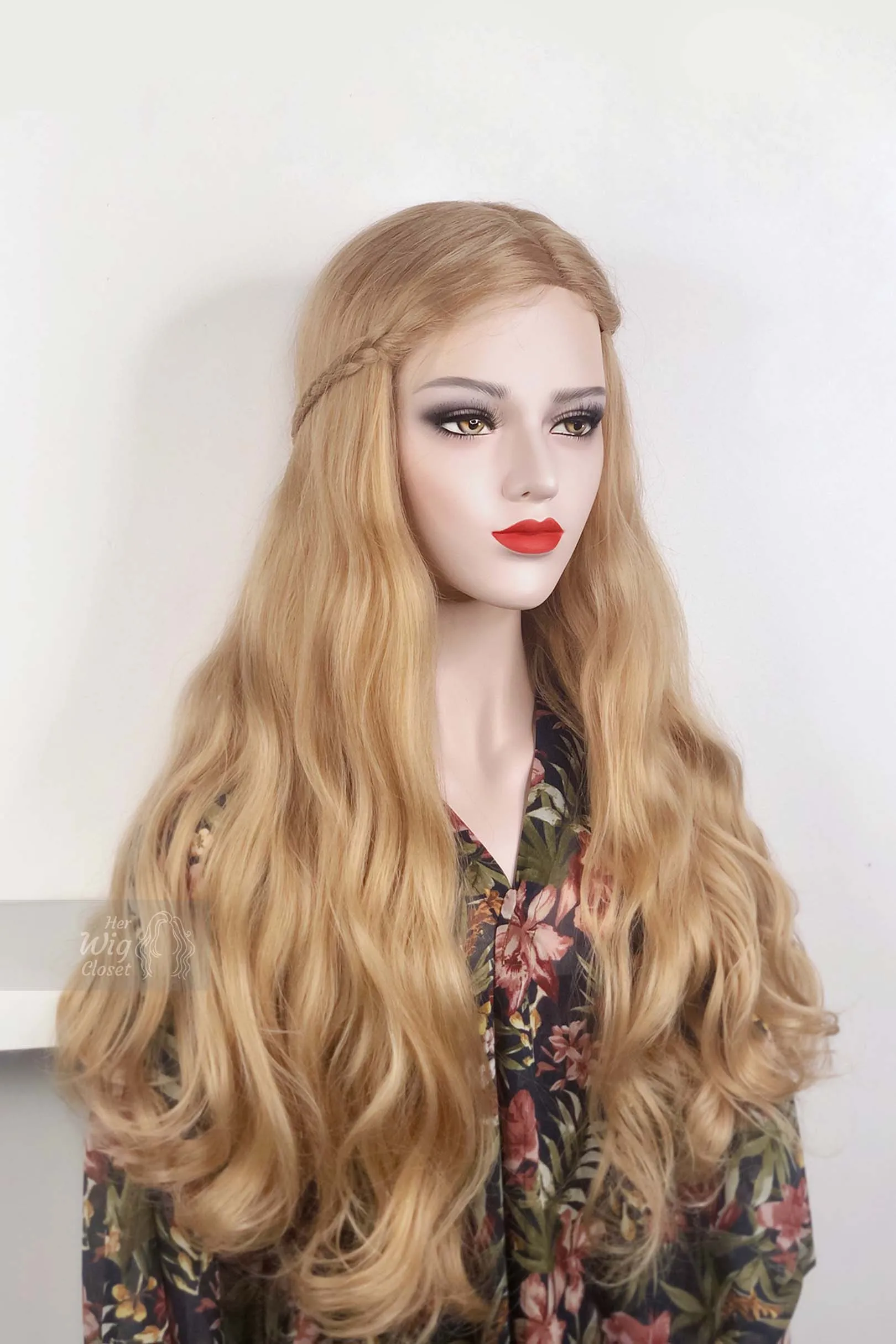 Honey Blonde Wavy Lace Front Synthetic Wig Bianca Glinda Look