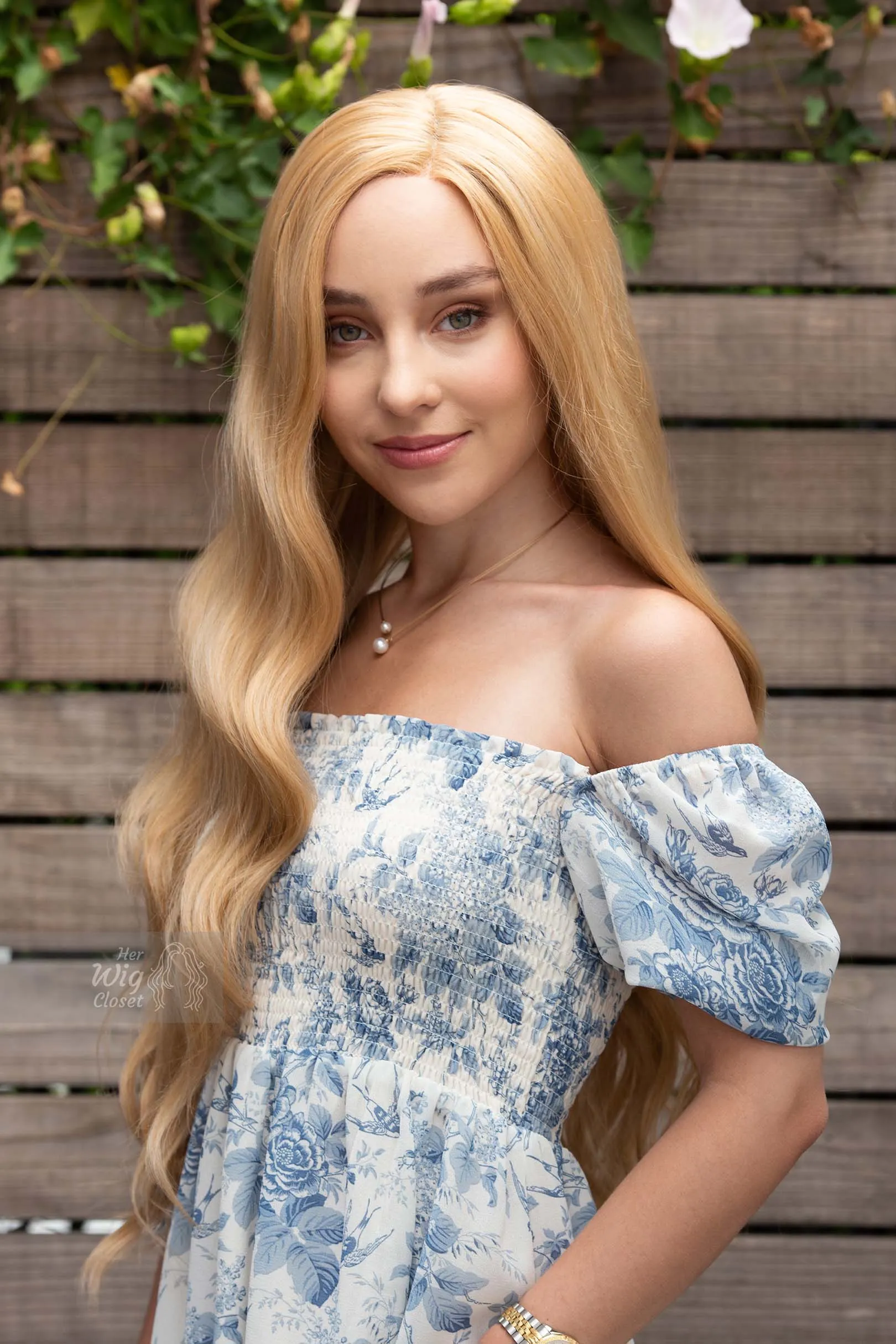 Honey Blonde Wavy Lace Front Synthetic Wig Bianca Glinda Look