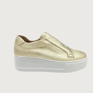 Jane Galland Trainers Marie Gold Leather Flatform Laceless